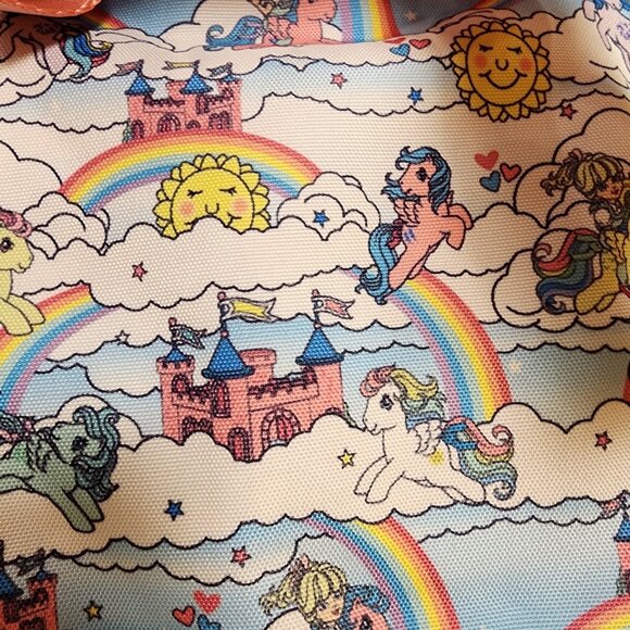 Loungefly My Little Pony Sky Scene AOP Nylon Square Mini Backpack NEW - Picture 7 of 11